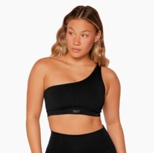 SET Active One Shoulder Ribbed Sports Bra Small